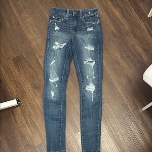 Levi's Women's Distressed Skinny Jeans - Dark Blue